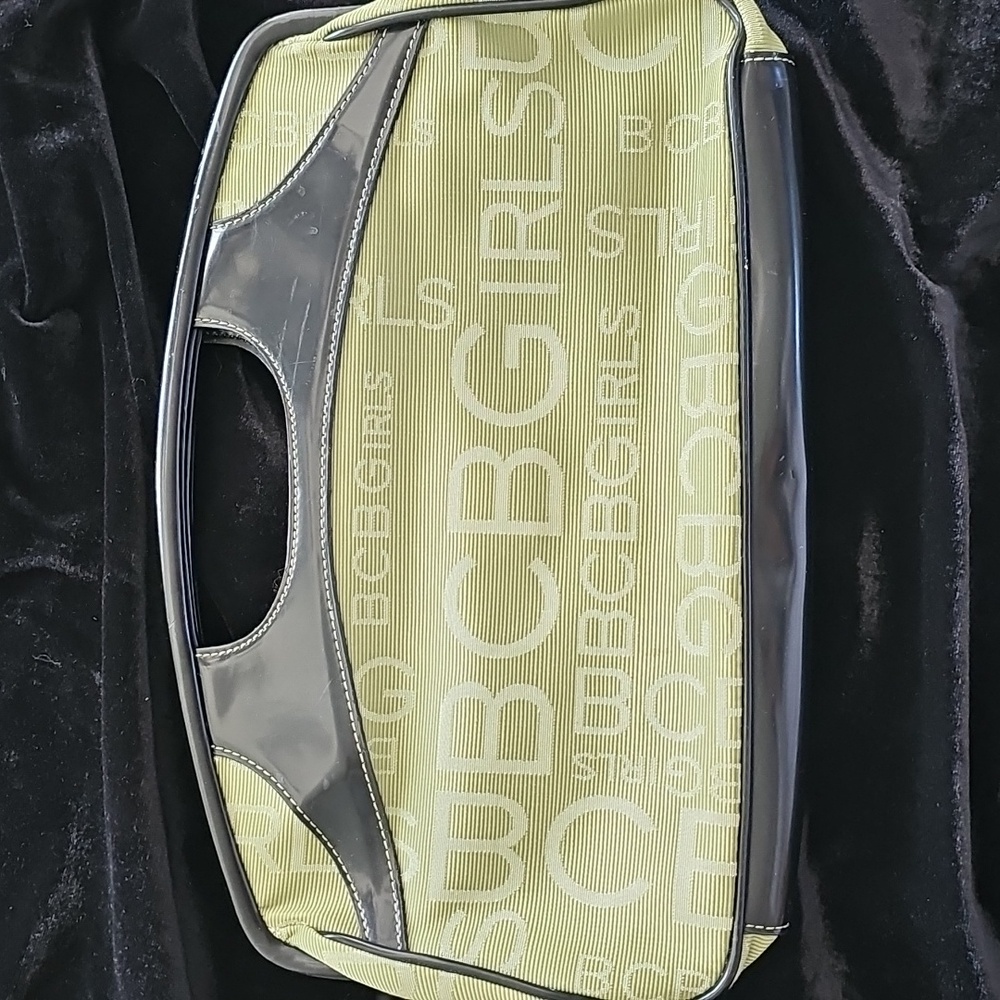 BCBG Green and Black Clutch Purse